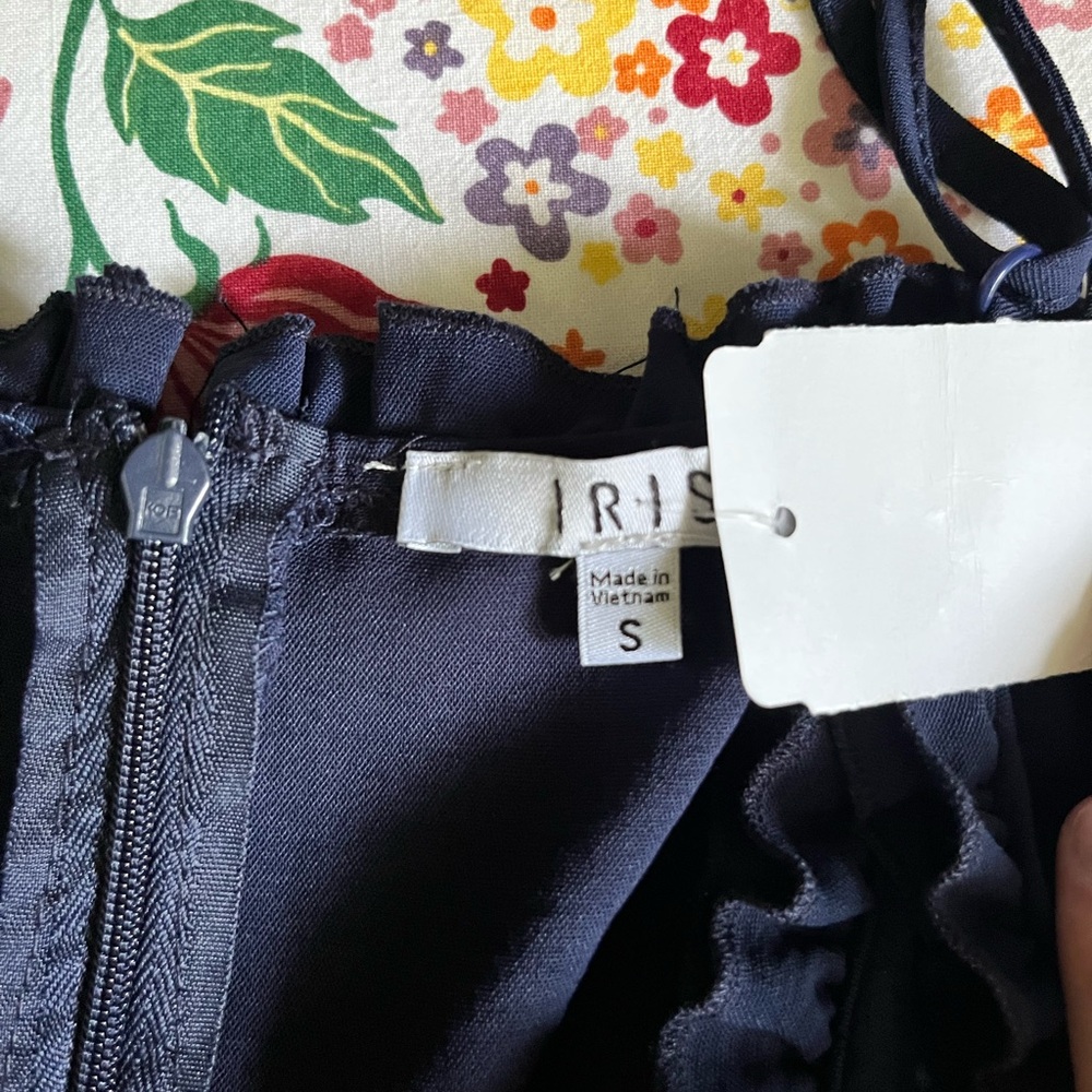 Iris Basic Navy Ruffle Jumpsuit - Picture 4 of 6